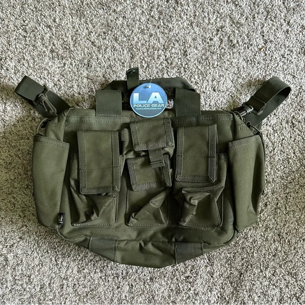 NWT LA Police Gear Tactical Bail Out‎ Gear Bag Military Green Shoulder Strap New